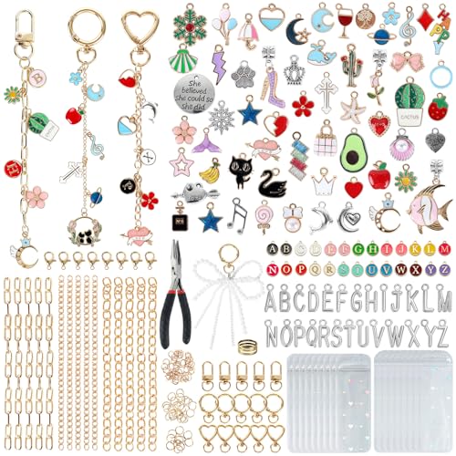 389Pcs Charms Lip Gloss Keychain Making Kit, Charms for Keychain - Product Imagery