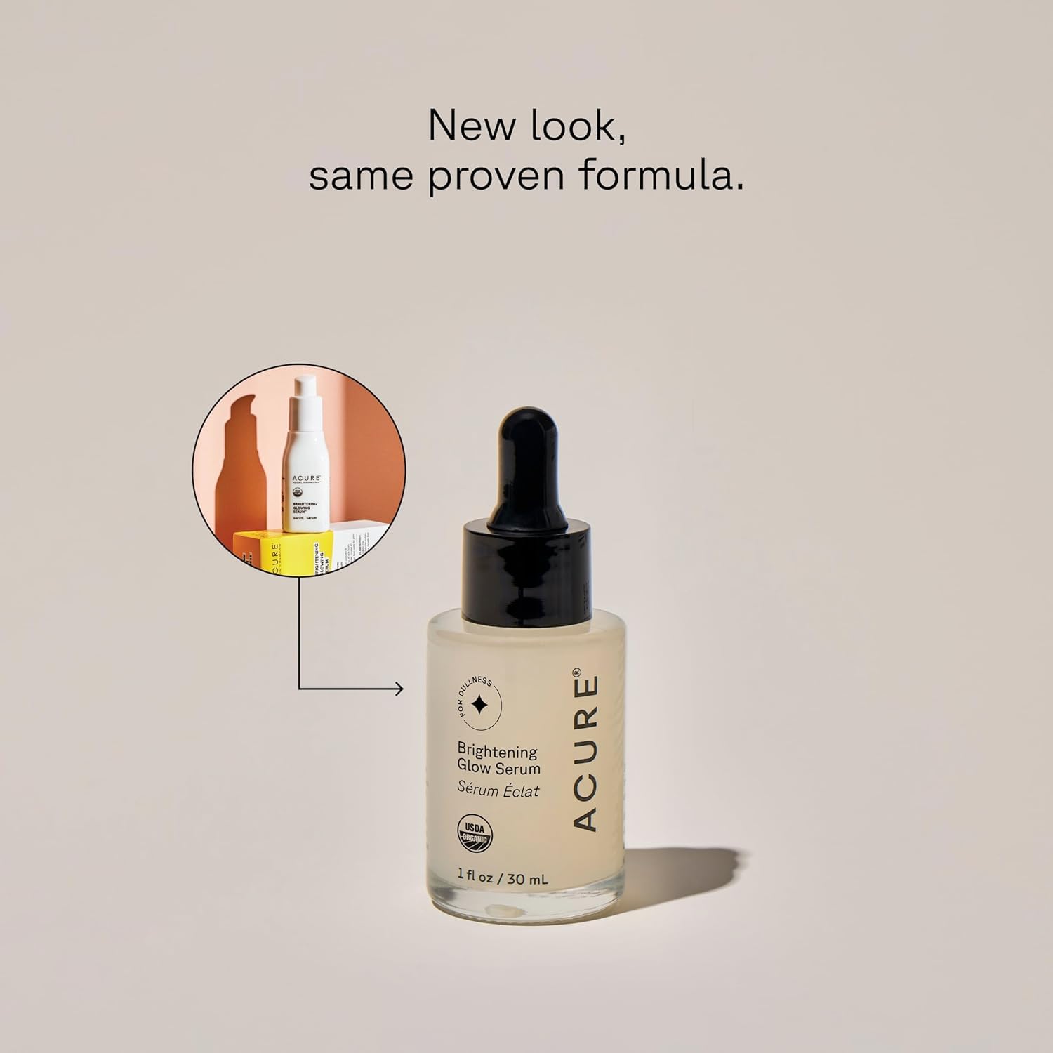 Acure Brightening Glow Serum - Anti Aging Face Serum 1 fl oz - Acure Official Product View 3