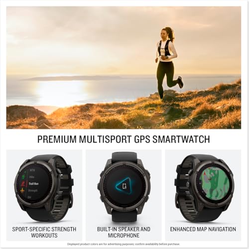 Garmin fēnix® 8 Solar, Sapphire, 51mm, DLC Titanium, - Product Imagery
