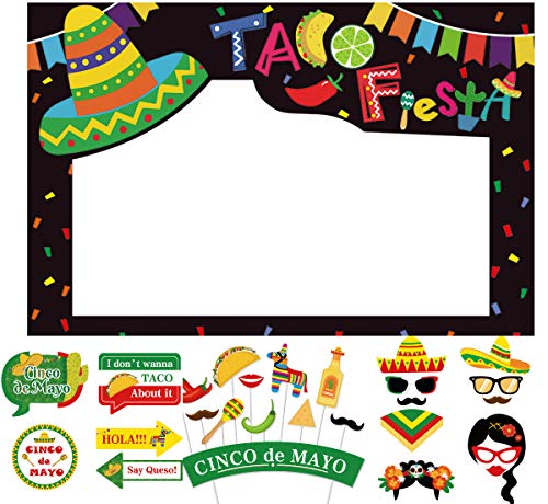 SWYOUN Cinco de Mayo Taco Fiesta Photo Booth Props Mexican Party - Product Imagery
