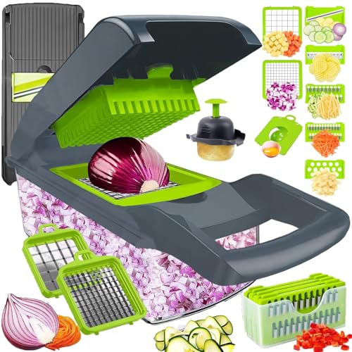 Vegetable Chopper Dicer with Container | Cheese Grater Mandoline - Product Imagery