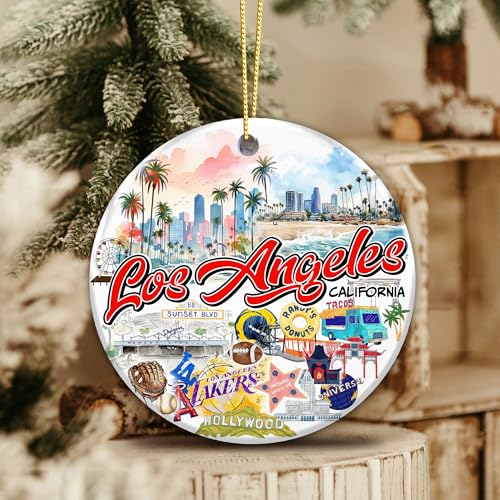 Los Angeles California Christmas Ornament 2025 – City Souvenir - Product Imagery