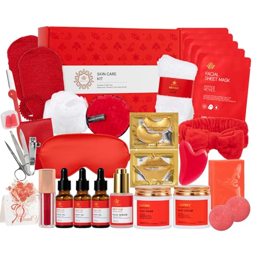 Gifts for Women, 32 Pcs Rose Hydrating Face Skin Care Gifts Set, - Product Imagery