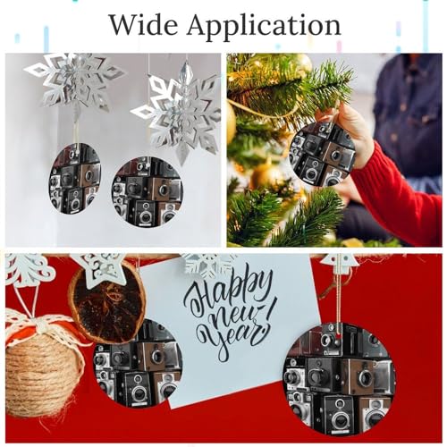 Retro Cool Camera Collection Christmas Ornament Round Ceramic - Product Imagery
