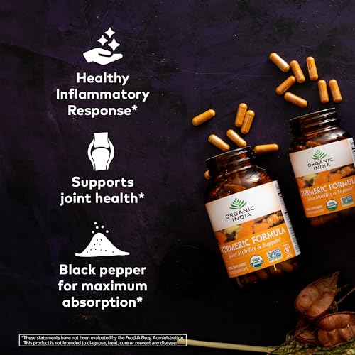 ORGANIC INDIA Turmeric Curcumin with Black Pepper, Capsules, 180 - Product Imagery