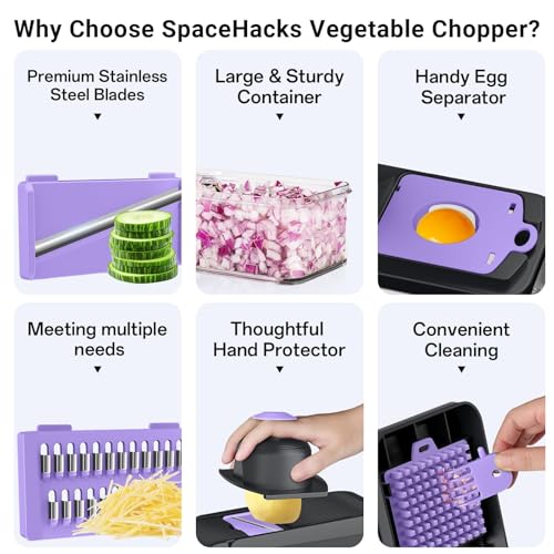 15-in-1 Vegetable Chopper with 10 Blades, Food Veggie Cutter, - Product Imagery