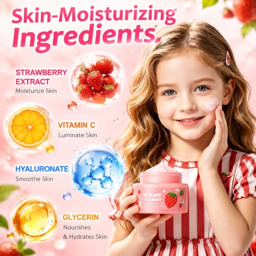Strawberry VC Skin Care Set,Routine Spa Gift Set for Teen & Kid - Product Imagery