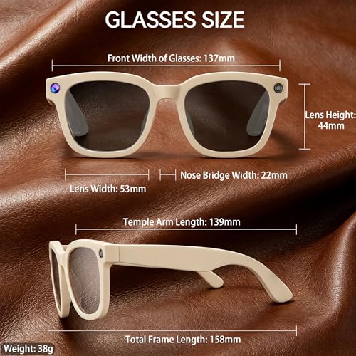 AI Smart Glasses with Camera, 8MP HD Camera Glasses for - Product Imagery