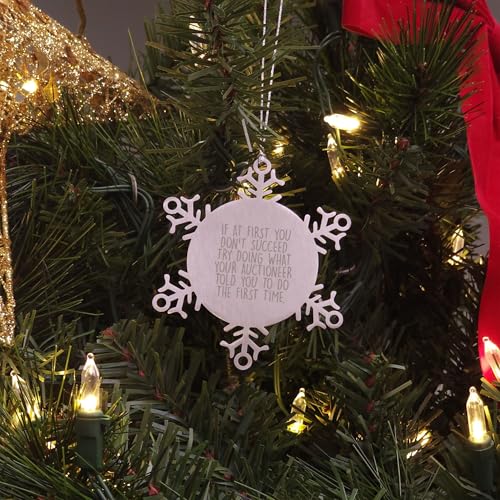 Funny Auctioneer Gifts, Snowflake Ornament from Friends, Family, - Product Imagery