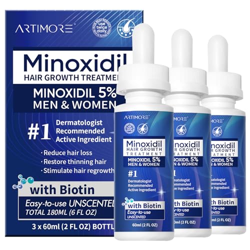 Artimore 5% Minoxidil Hair Growth Serum with Biotin - Minoxidil and Women & 5 - Artimore Official Product View 1
