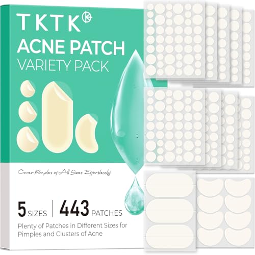 TKTK 443 Count Pimple Patches for Face, Hydrocolloid Acne Cover - Product Imagery