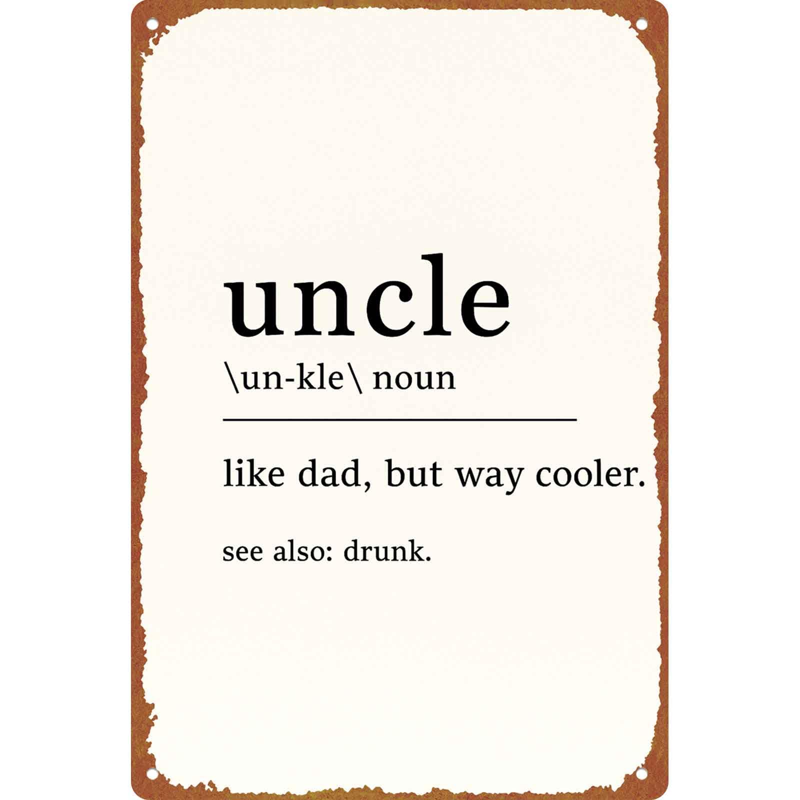 8x12 Inch Aluminum Funny Uncle Definition Sign, Humorous - Product Imagery