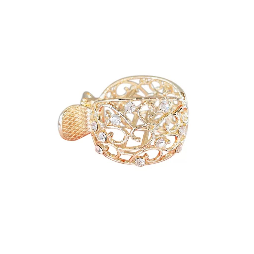 QERTYHJK Austria Diamond Crystal Claw Hair Clip securing a ponytail with sparkling diamond accents and a sleek claw design.