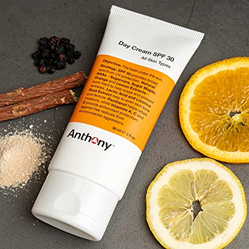 Anthony Day Cream SPF 30, 3 Fl Oz Algae Facial Cleanser, 8 Fl Oz. - Product Imagery