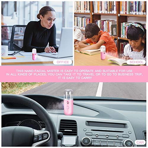 Honoson 2 Pack Nano Facial Mister for Lashes Sprayer,Pink - Product Imagery