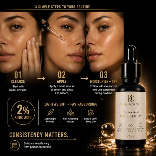Kojic Acid Serum for Face & Body, Dark Spot Correcting & - Product Imagery