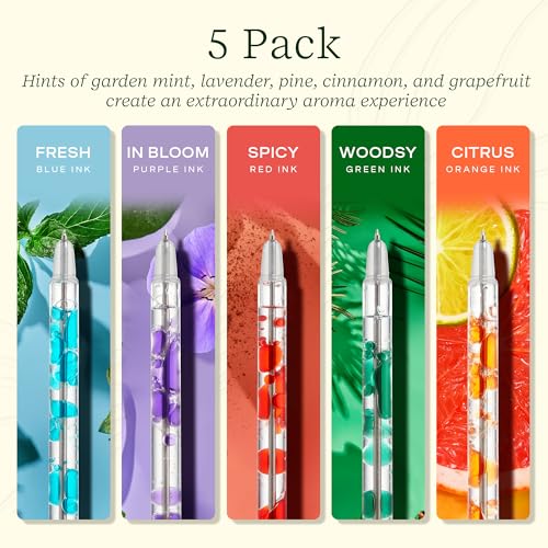 Lifelines Scented Lava Gel Pen Set, 5 Multi-Color Pack, 0.5mm - Product Imagery