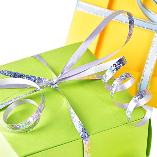 500 Yards Silver Ribbon Curling Crimped, Balloon String Shiny - Product Imagery