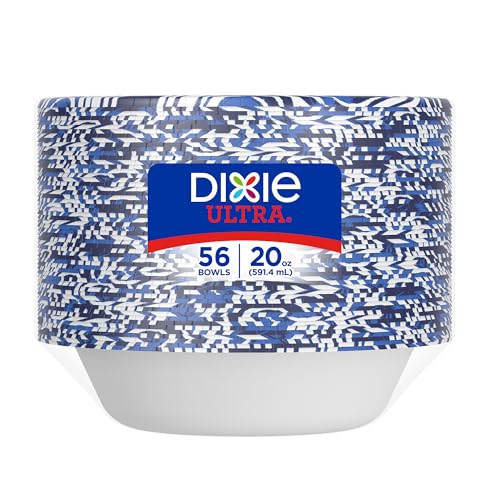 Dixie Ultra Large Paper Bowls 20 Oz, Disposable Bowls, 56 Count - Product Imagery