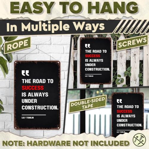 8x12 Inch Aluminum Motivational Wall Art Sign, Inspirational - Product Imagery