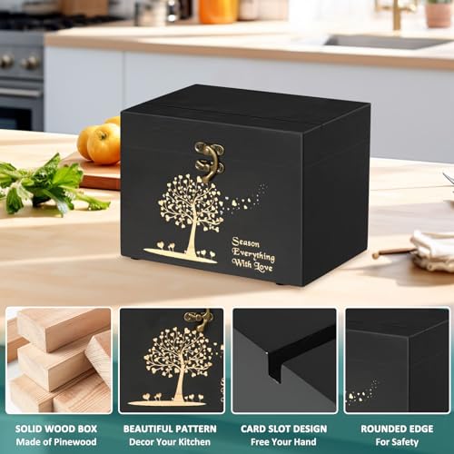 CypherX Recipe Box with Cards and Dividers - Wooden Recipe Card - Product Imagery
