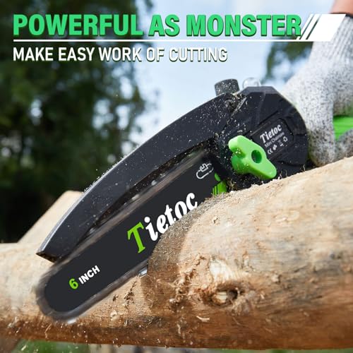Tietoc Chainsaw 6 Inch Mini Electric Chainsaw Cordless Battery - Product Imagery