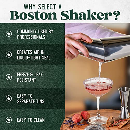 Mixology & Craft Boston Shaker Set with Weighted Martini Shakers - Product Imagery