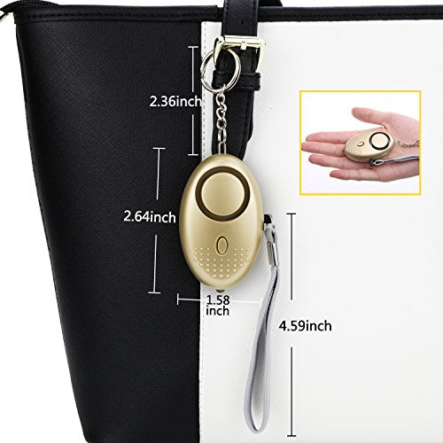 Personal Alarm for Women, 2Pcs 140dB Self Defense Keychain LED - Product Imagery
