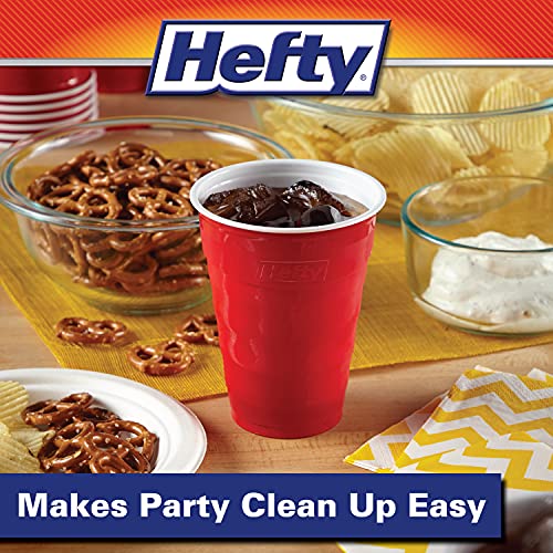 Hefty Easy Grip Disposable Plastic Cold Cups, Red, 18 Ounce, 50 - Product Imagery