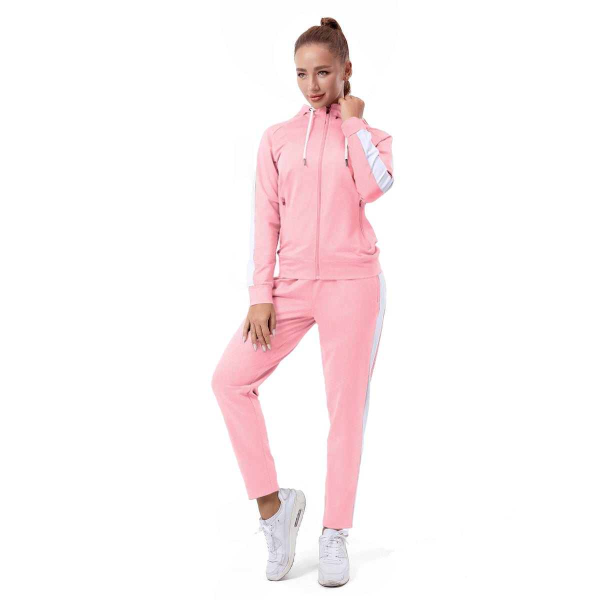 Womens Track Suits 2 Piece Set Full Zip Up Hoodie Jogging - TEZO Official Imagery - 2