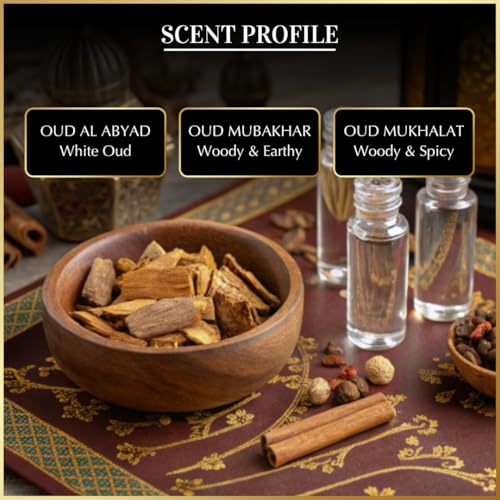 Dukhni Royal Oud Attar Oil Set Pure original Oudh oil, Islamic - Product Imagery