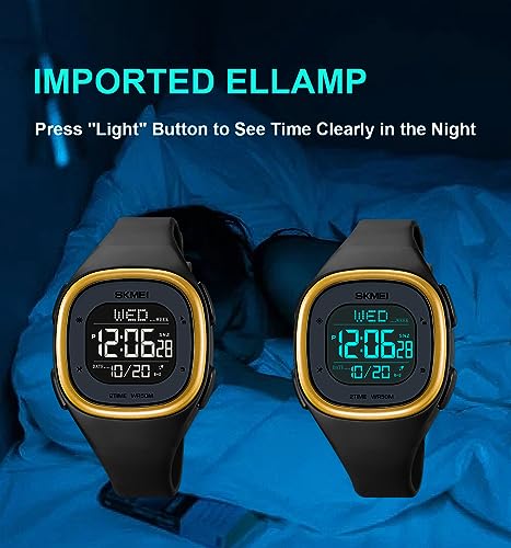 Gosasa Mens Minimalist Square Digital Watch Waterproof Wrist - Product Imagery