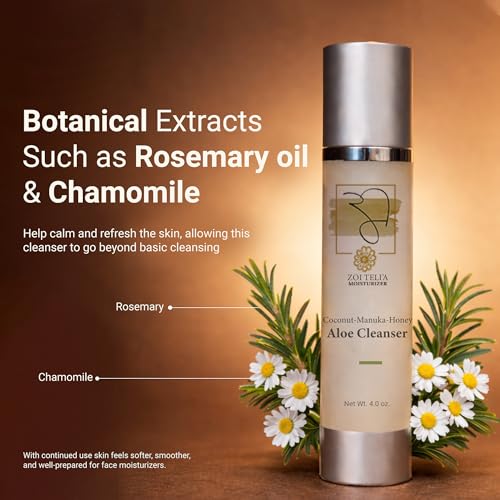 Coconut Manuka Honey Facial Cleanser with Aloe & Botanical Oils - Product Imagery