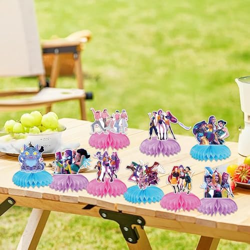 K Pop Demon Birthday Party Supplies , 9Pcs Honeycomb - Product Imagery