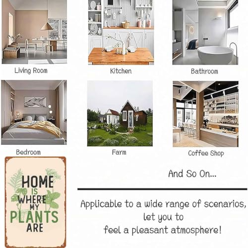 Home Is Where My Plants Are Printed Metal Sign, 8X12 Inch - Product Imagery