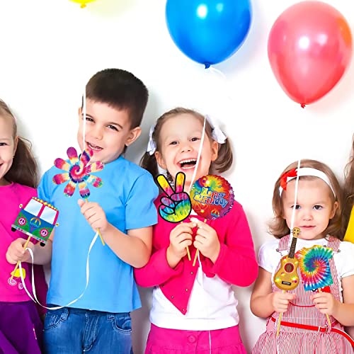 26pcs Tie Dye Party Centerpieces Sticks Tie Dye Table Toppers - Product Imagery