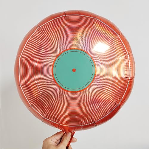 Vinyl Record Balloons Disco Party Decorations, Orange Retro - Product Imagery