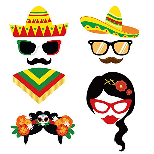 SWYOUN Cinco de Mayo Taco Fiesta Photo Booth Props Mexican Party - Product Imagery