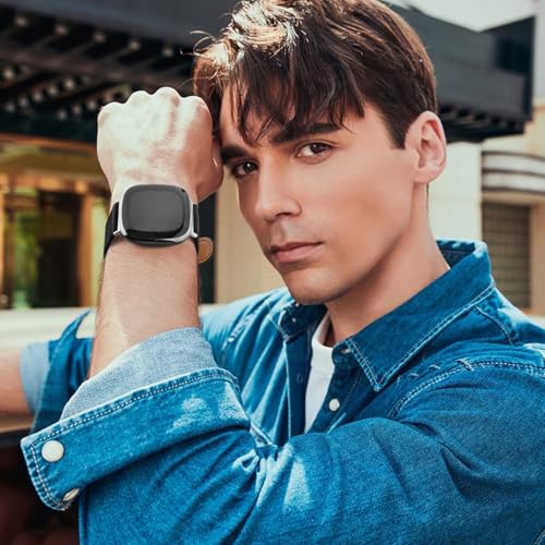 Meliya Leather Bands Compatible with Fitbit Versa 4 Bands/Fitbit - Product Imagery