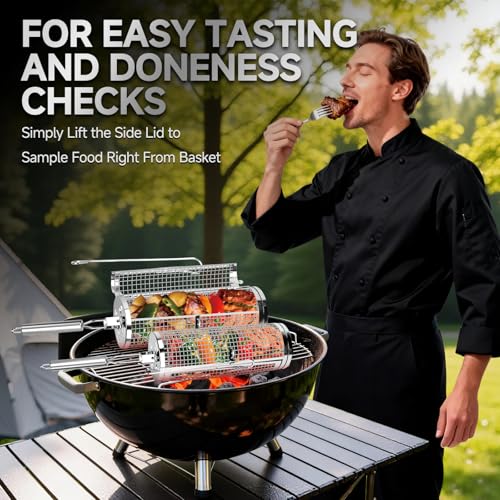 Rolling Grill Baskets,Grill Accessories for Veggies,Gifts for - Product Imagery