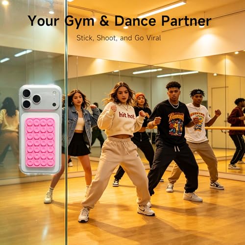 Silicone Double-Sided Suction Phone Mount - Light Pink Small - Product Imagery