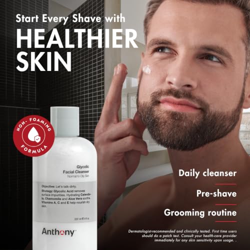 Anthony Glycolic Acid Face Wash, Glycolic Acid Cleanser for Men, - Product Imagery