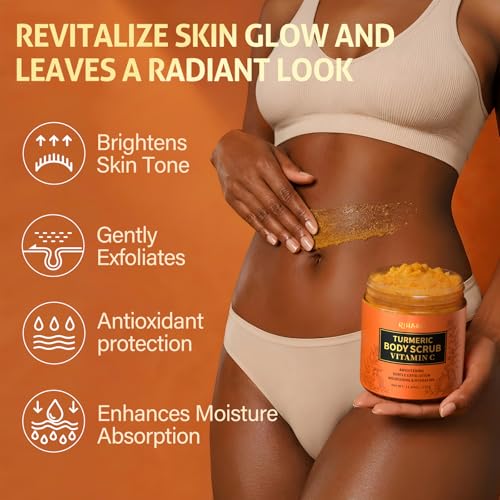 Turmeric Body Scrub, Exfoliating Body Scrub with Vitamin C, Deep - Product Imagery