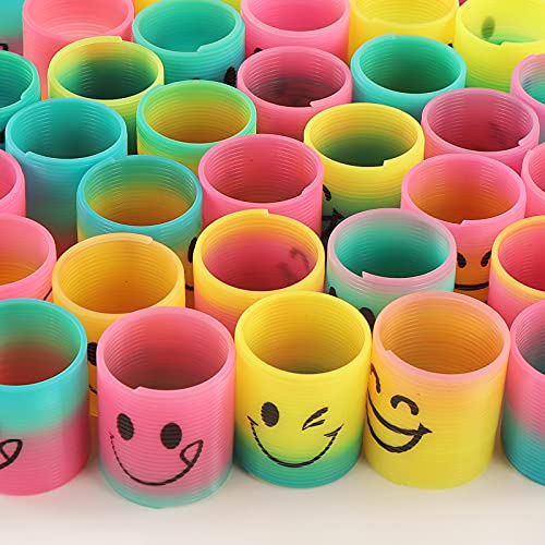 30 Pack Spring Rainbow Magic Fidget Stress Coil Mini Springs - Product Imagery