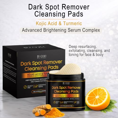 Dark Spot Remover Cleansing Pads with Kojic Acid & Turmeric for - Product Imagery