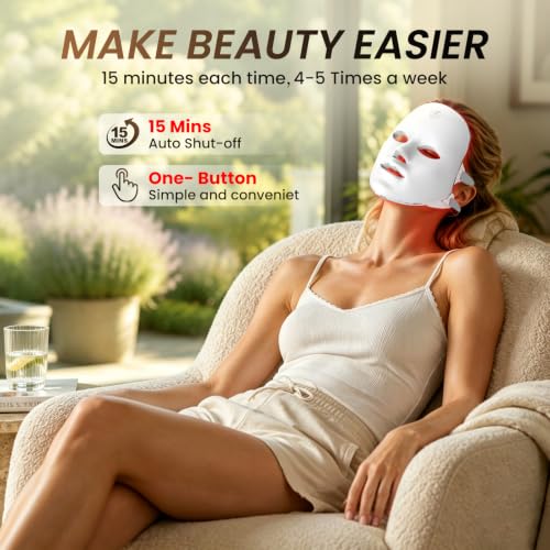 SUERBEATY Red Light Mask For Face, 7-1 Colors Red Light Face - Product Imagery