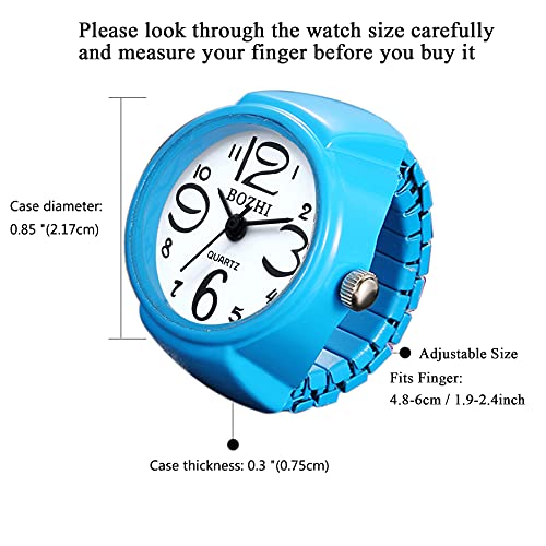 JewelryWe Men Women Finger Watch Round Analog Easy Read Quartz - Product Imagery