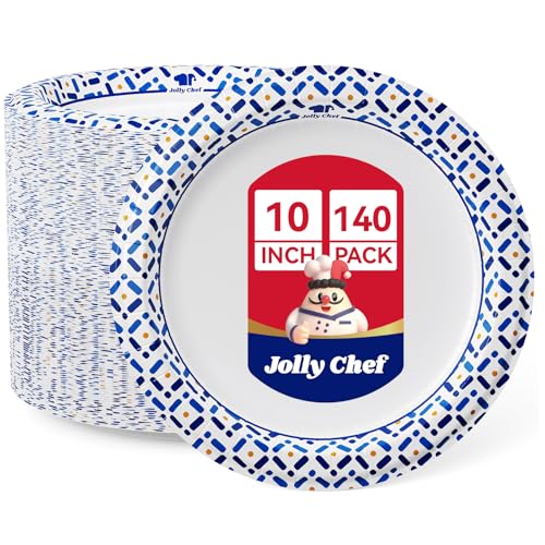 10 Inch Paper Plates 140 Count, Soak-Proof, Cut Proof, - Product Imagery
