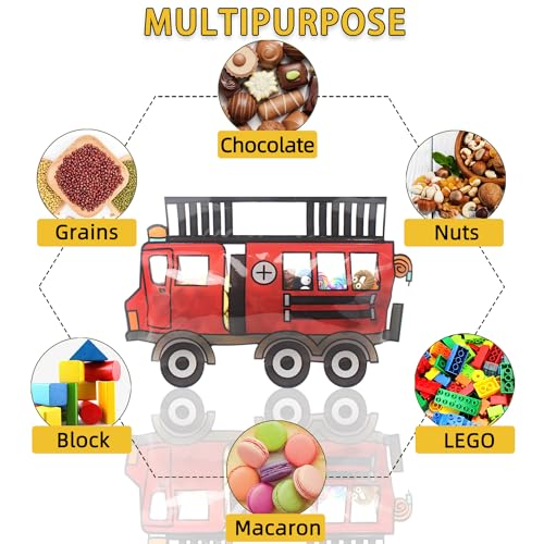 30 Pack Goodie Bags - Cartoon Firetruck Car Candy Treat Bags - Product Imagery