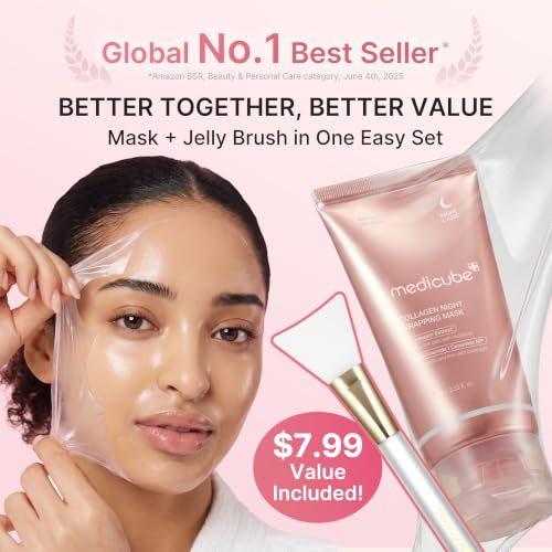 medicube Collagen Overnight Wrapping Mask & Jelly Brush for - Product Imagery